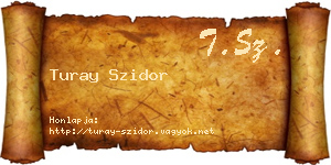 Turay Szidor névjegykártya